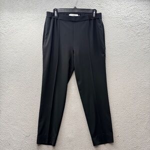 M.M. Lafleur Black Front Seamed Leg Pull On Pants Trousers Elastic Waist Size 2